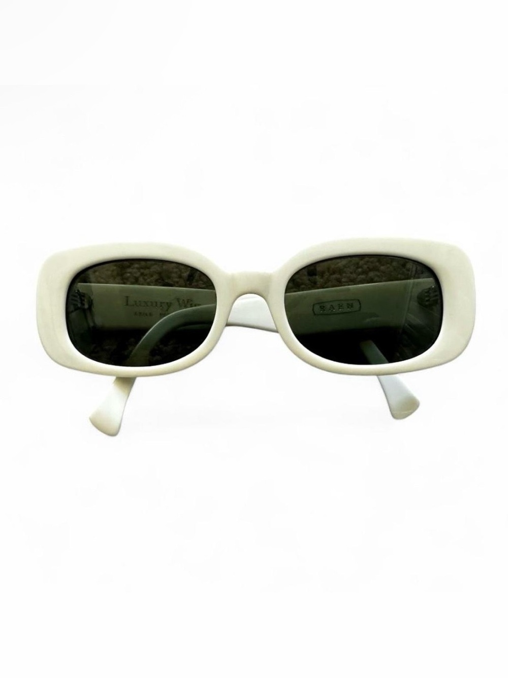 Raen Luxury Wig Ashtray Peroxide White Frame Green Lens Cat Eye Sunglasses 51mm